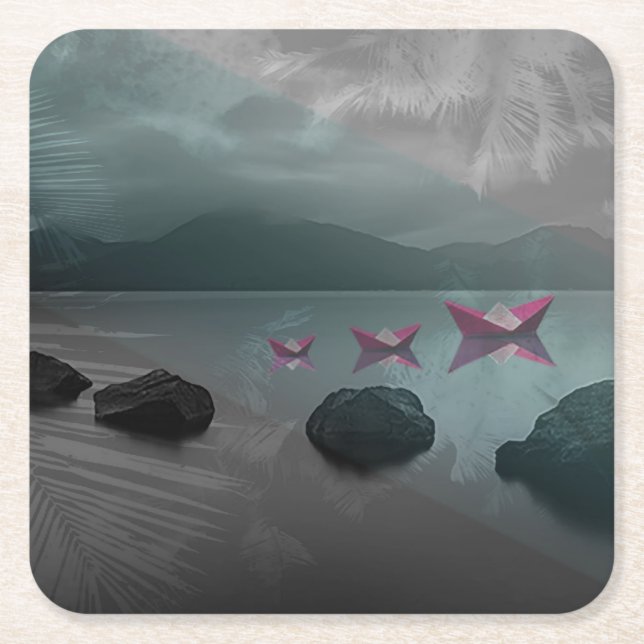 Felsen Rechteckiger Pappuntersetzer (Vorderseite)