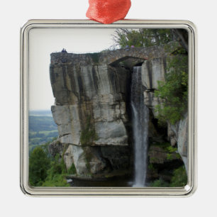 Felsen-Stadt-Wasserfall Ornament Aus Metall
