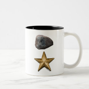 Felsen + Stern-Bild Zweifarbige Tasse