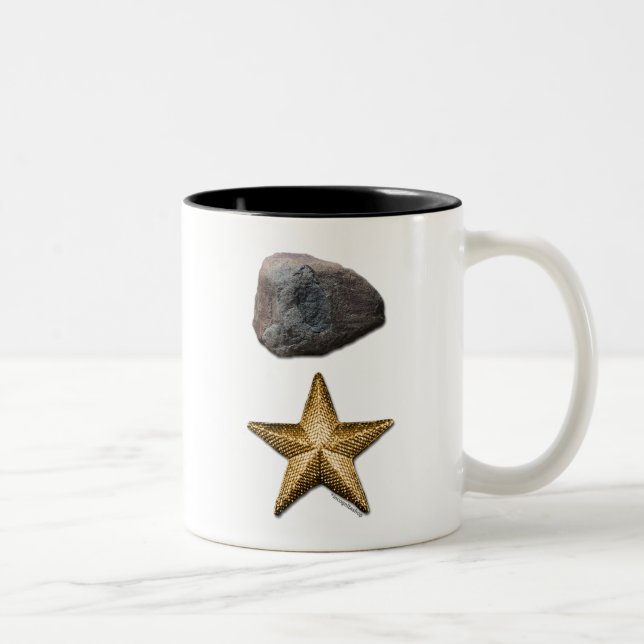 Felsen + Stern-Bild Zweifarbige Tasse (Rechts)