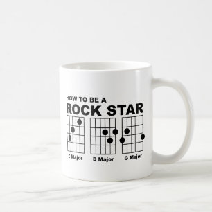 Felsen-Stern-Gitarren-Akkord-lustiger Tassen-Spaß Tasse