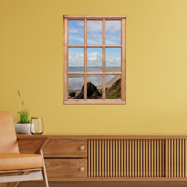 Felsen und Meeresansicht aus einem Fenster Poster (Wohnzimmer 2)