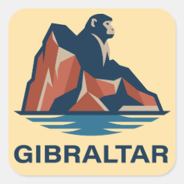 Felsen von Gibraltar Quadratischer Aufkleber