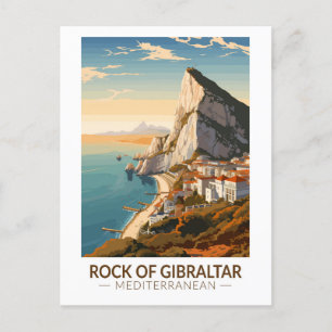 Felsen von Gibraltar Reise Kunst Vintage Postkarte