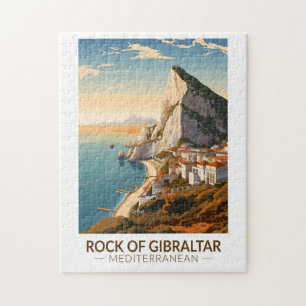 Felsen von Gibraltar Reise Kunst Vintage Puzzle