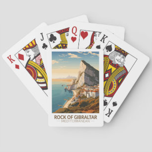 Felsen von Gibraltar Reise Kunst Vintage Spielkarten