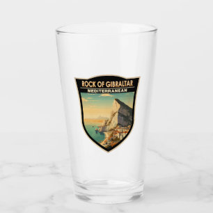 Felsen von Gibraltar Reisen Kunst Vintag Glas