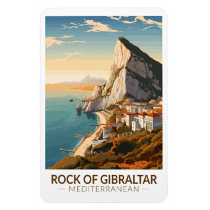 Felsen von Gibraltar Reisen Kunst Vintag Magnet