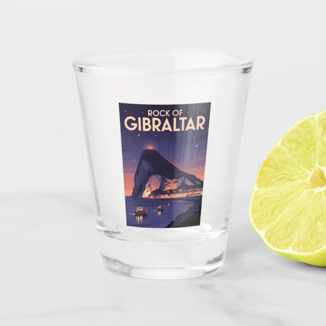 Felsen von Gibraltar Schnapsglas (Vorderseite)