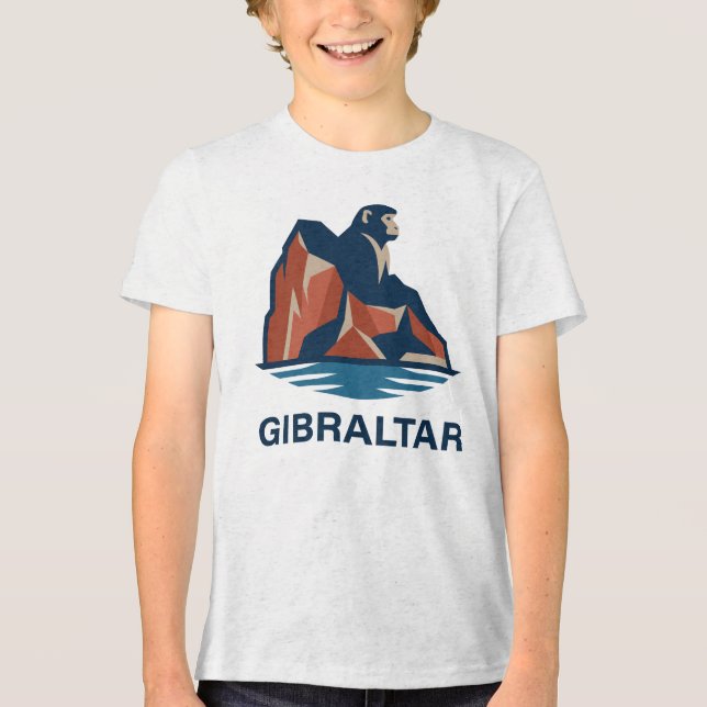 Felsen von Gibraltar Tri-Blend Shirt (Vorderseite)
