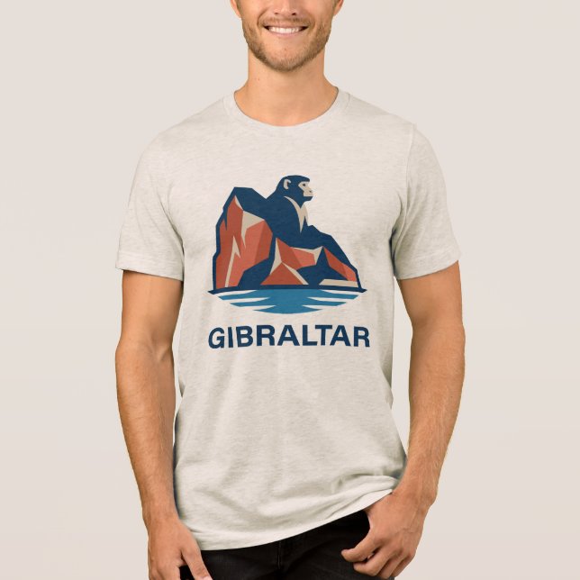 Felsen von Gibraltar Tri-Blend Shirt (Vorderseite)