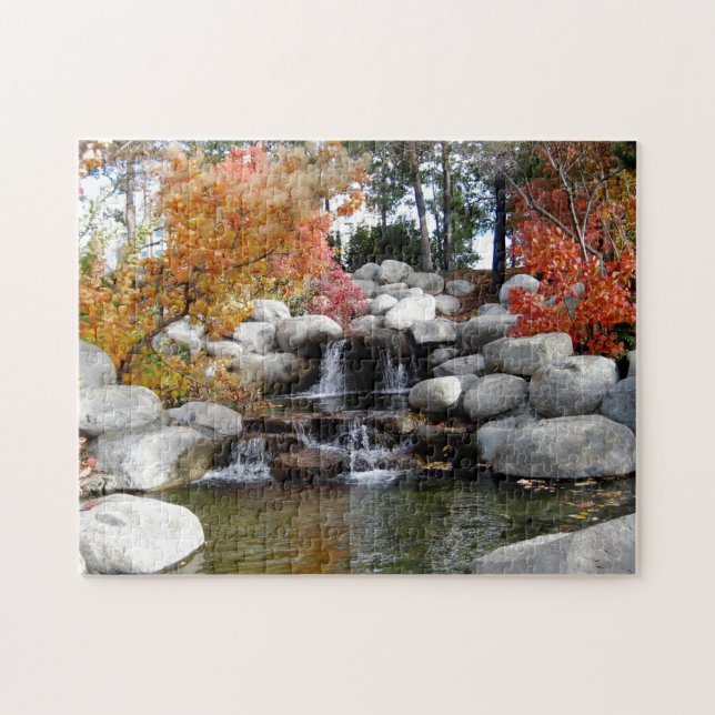Felsen Wasserfall Landschaft Wasser Jigsaw Puzzle (Horizontal)