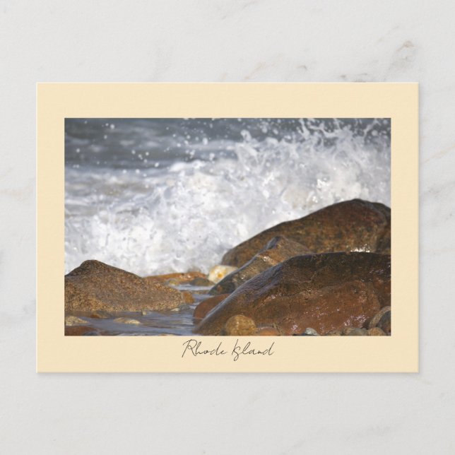 Felsen Wellen Rhode Island Postkarte (Vorderseite)