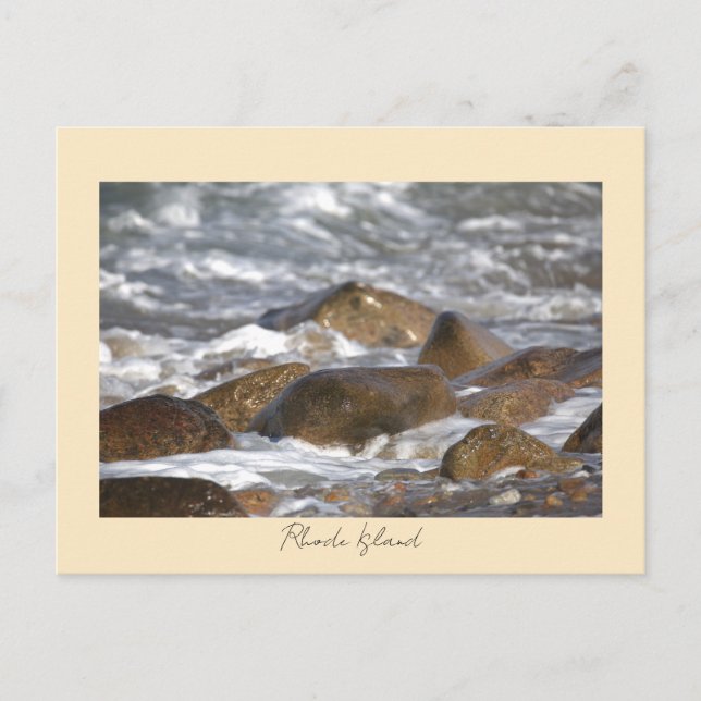 Felsen Wellen Rhode Island Postkarte (Vorderseite)
