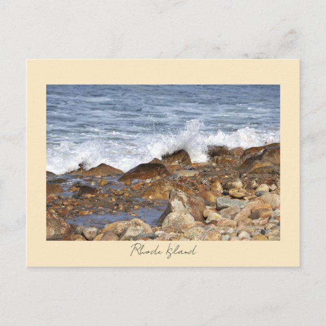 Felsen Wellen Rhode Island Postkarte (Vorderseite)