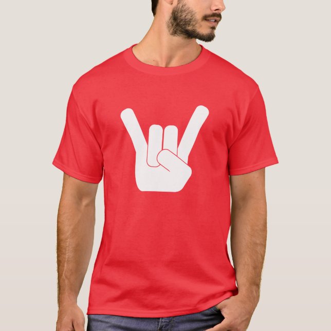 Felsen-Zeichen-Weiß T-Shirt (Vorderseite)