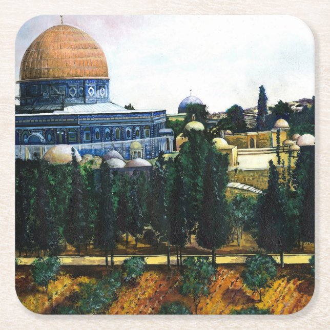 Felsendom, Jerusalem Rechteckiger Pappuntersetzer (Vorderseite)