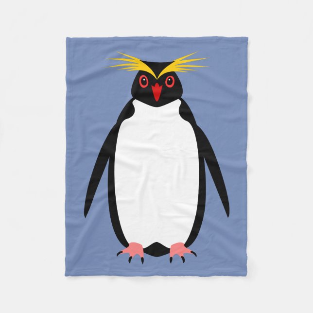 Felsenhüpper oder Makaroneserpinguin Fleecedecke (Vorderseite)