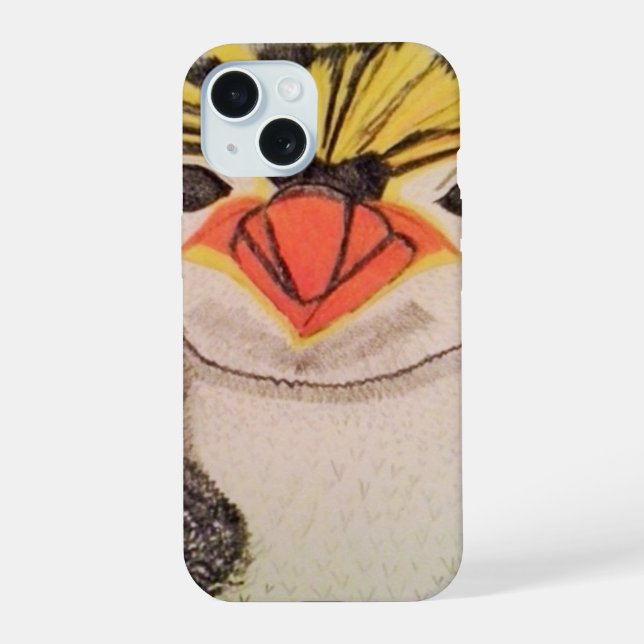 Felsenhüpper-Pinguin iPhone 15 Hülle (Rückseite)