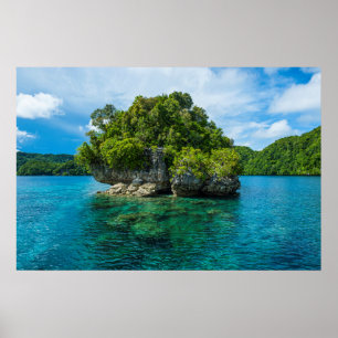 Felseninsel in Rock Islands Poster