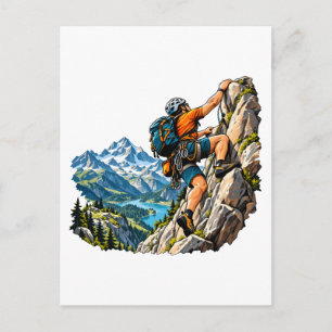 Felsenkletter-Abenteuer für Bergsteiger Postkarte