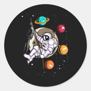 Felsenkletter-Astronaut Weltraum Raumfahrer Runder Aufkleber