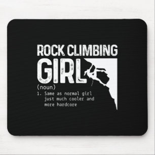 Felsenkletter-Mädchen-Definition Kletterer Boulder Mousepad