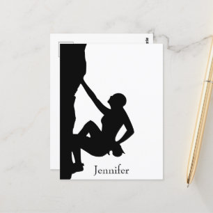 Felsenkletter-Silhouette Postkarte