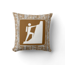 Felsenkletter-Symbol auf Holz
