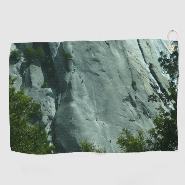 Felsenkletterer an El Capitan Golfhandtuch (Horizontal)