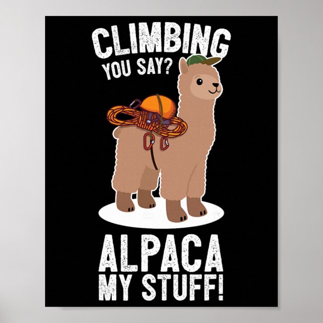 Felsenkletterer Berg Bouldering I Alpaka Klettern Poster (Vorne)