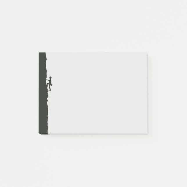 Felsenkletterer Bergsteiger Silhouette Post-it Klebezettel (Vorderseite)