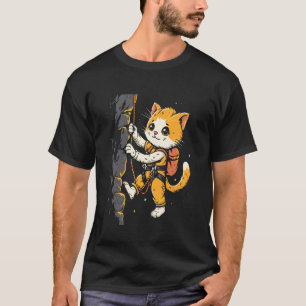 Felsenkletterer Katze beim Klettern an Felsen T-Shirt
