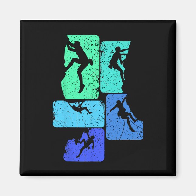 Felsenklettern Kletterer Bouldering Boulder  Magnet (Vorne)