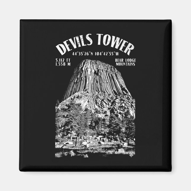 Felsenklettern Kletterer Devils Tower Bear Lodge K Magnet (Vorne)