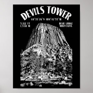 Felsenklettern Kletterer Devils Tower Bear Lodge K Poster