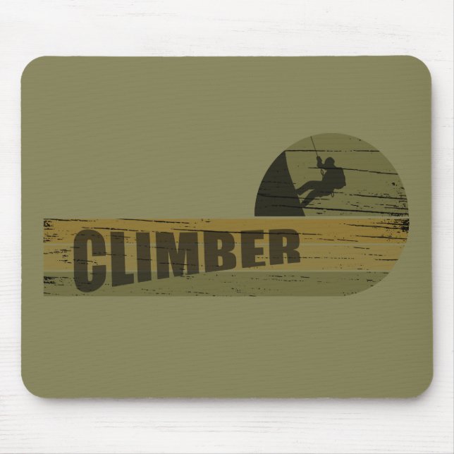 Felsenklettern Vintage-Kletterer Mousepad (Vorne)