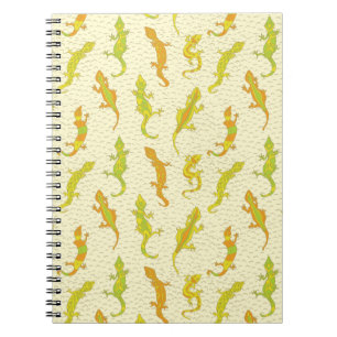 Felsenkletternden Geckos auf Gelb - nahtloses Must Notizblock