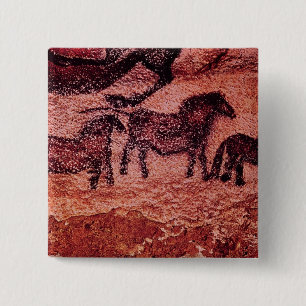 Felsenmalerei von tarpans, c.17000 BC Button