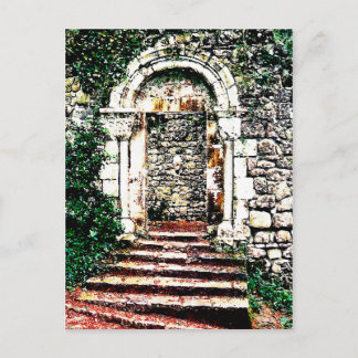 Felsentor und Treppe im maurischen Schloss Postkarte