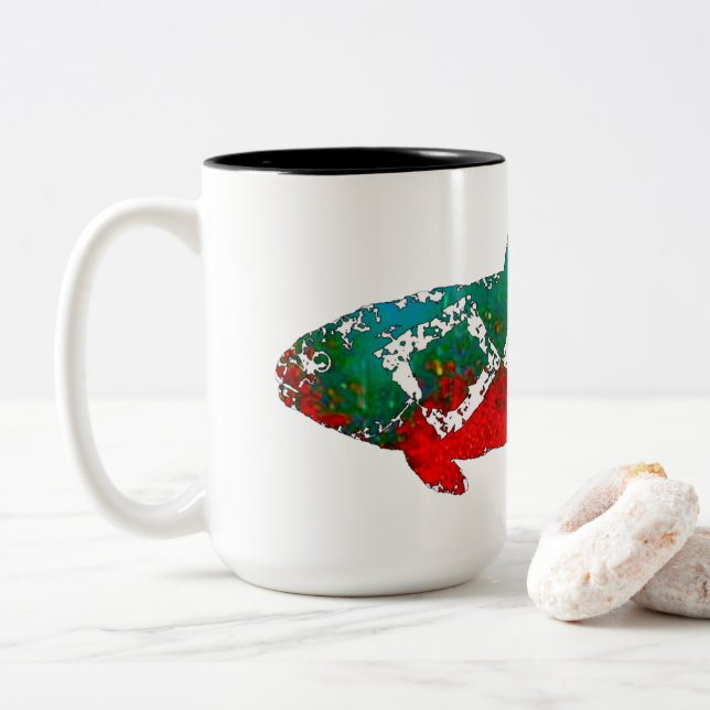 Felsforelle Zweifarbige Tasse (Mit Donut)