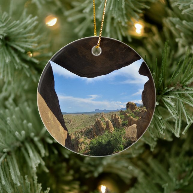 Felsformationen, große Biegungs-Nationalpark, TX Keramik Ornament (Baum)