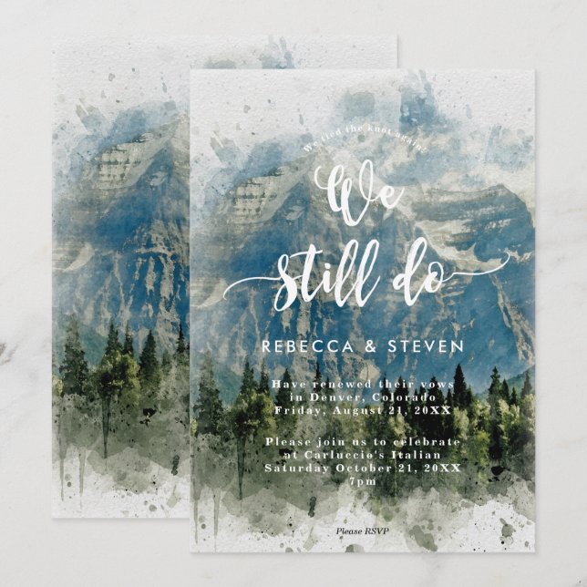 Felsgebirge Tannenbäume, die wir noch immer tun Einladung (Vorne/Hinten)