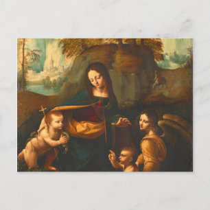 Felsgrottenmadonna von Leonardo da Vinci Postkarte
