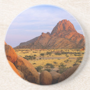 Felsige Ausläufer und Ebene, Spitzkoppe, Erongo Sandstein Untersetzer