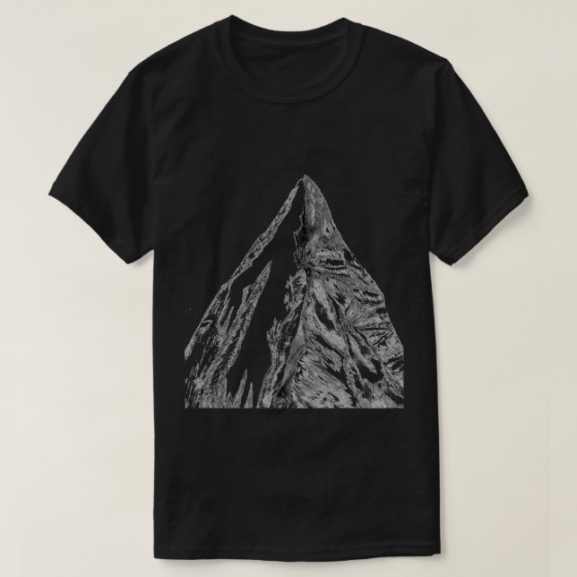 Felsige Bergspitze T-Shirt-Schwarz T-Shirt (Design vorne)