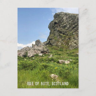 Felsige Felsformation, Insel Bute, Schottland Postkarte