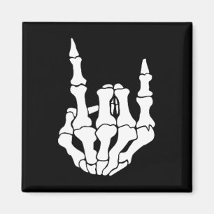 Felsige Hand Skelett Vintage Rocker Schild Hallowe Magnet