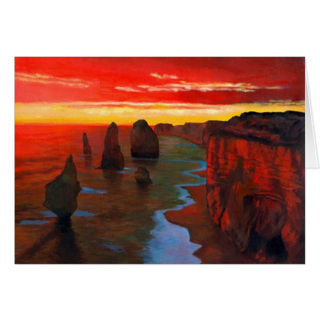 Felsige Küste am Sonnenuntergang (Vorderseite (Horizontal))