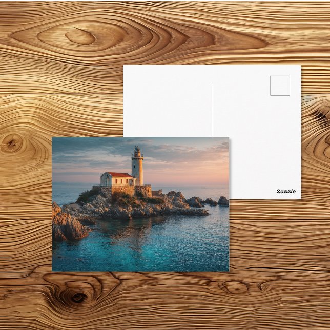 Felsige Küstenlandschaft mit Leuchtturm Postkarte (Von Creator hochgeladen)